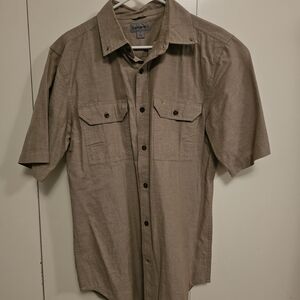 Carhartt Men's Brown Short Sleeve Button Down Shirt